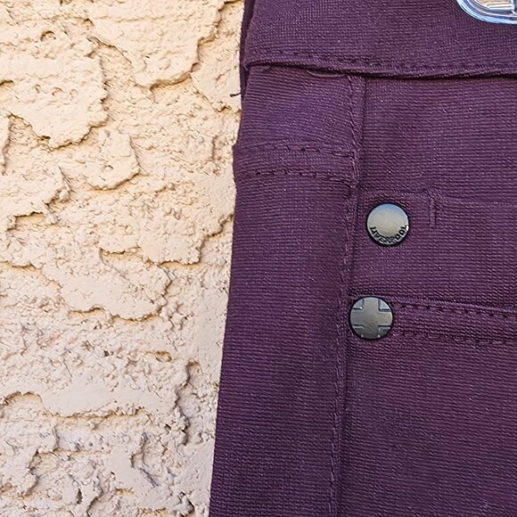 Liverpool Jeans Co Cropped Ankle Pants Leggings Women Size 8 Dark Maroon - Picture 4 of 6